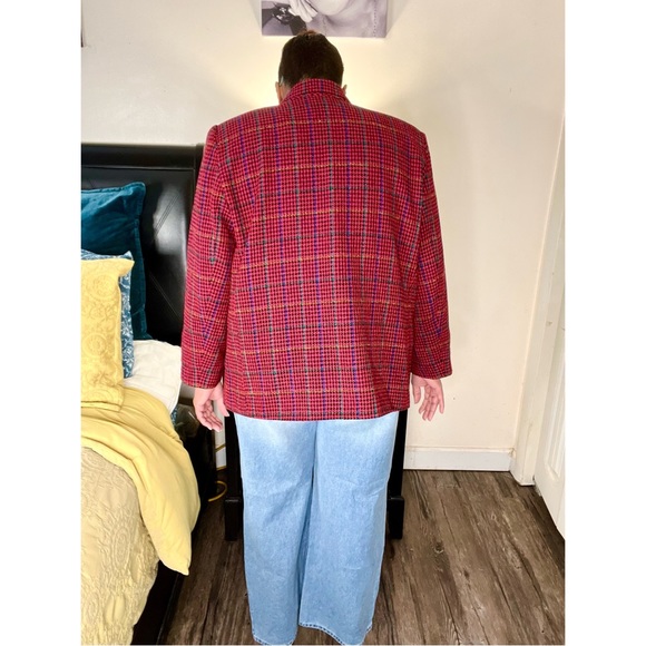 Vintage Multicolor Houndstooth Print Blazer - Picture 5 of 7